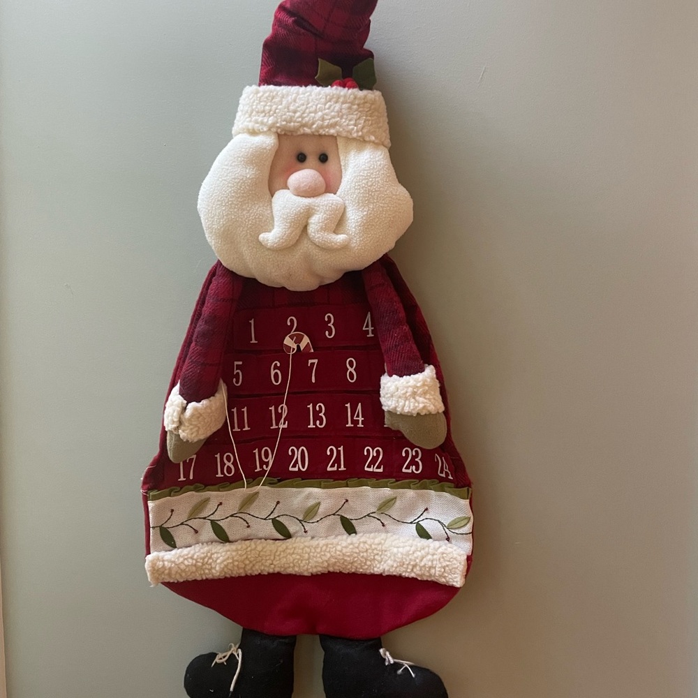 Hanging Santa plush advent calendar